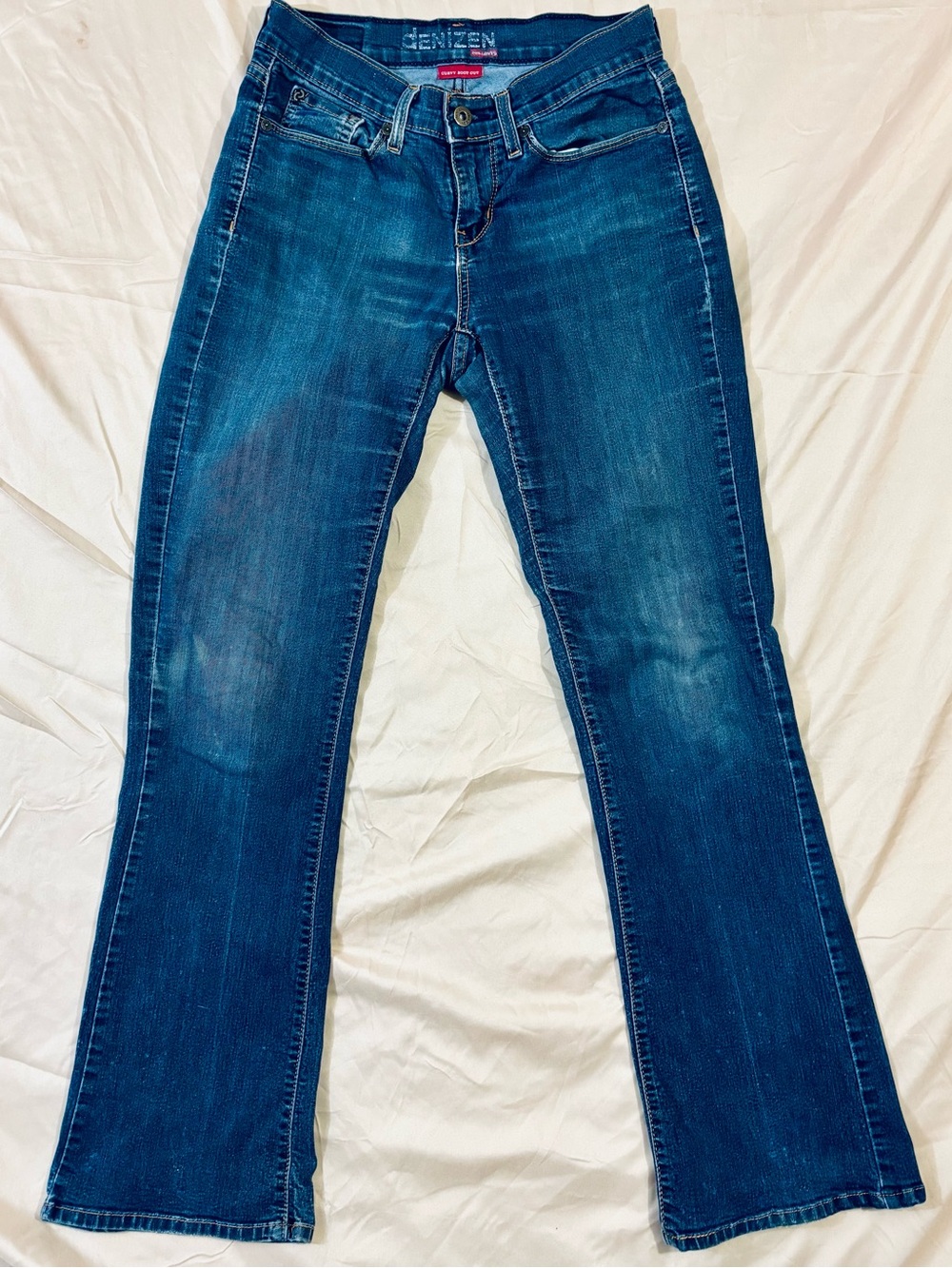 Denizen from Levis Womens Size 6 Medium Curvy Boot Cut Jeans Stretch Blue Denim
